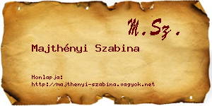 Majthényi Szabina névjegykártya